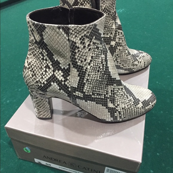 ANDREA CATINI LEATHER SNAKESKIN PRINT BOOTS SZ 40 - Picture 3 of 6